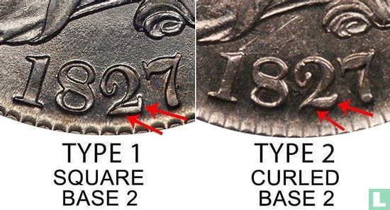 États-Unis ½ dollar 1827 (type 2) - Image 3