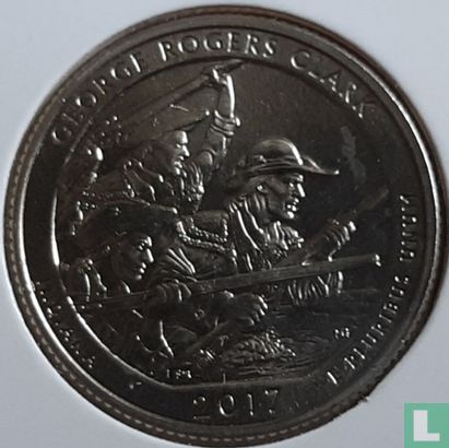 États-Unis ¼ dollar 2017 (BE - cuivre recouvert de cuivre-nickel) "George Rogers Clark - Indiana" - Image 1