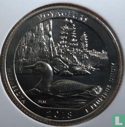 United States ¼ dollar 2018 (PROOF - copper-nickel clad copper) "Voyageurs National Park" - Image 1