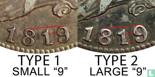 Verenigde Staten ¼ dollar 1819 (type 2) - Afbeelding 3