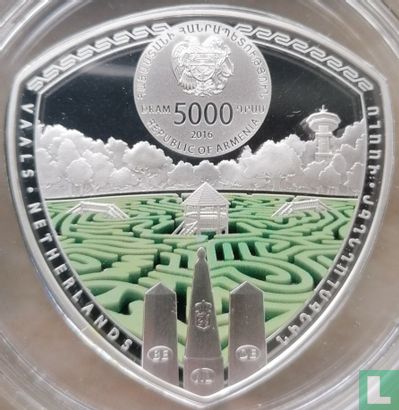 Armenië 5000 dram 2016 (PROOF) "Vaals labyrinth in the Netherlands" - Afbeelding 1