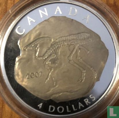 Canada 4 dollars 2007 (PROOF) "Parasaurolophus" - Image 1