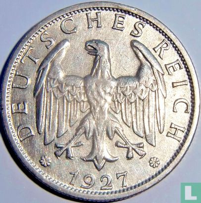 Duitse Rijk 2 reichsmark 1927 (J) - Afbeelding 1