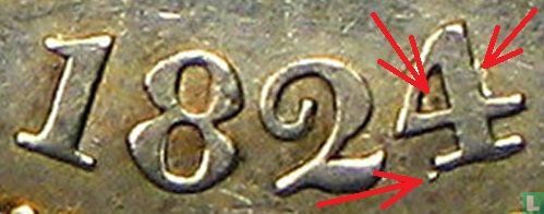 États-Unis ¼ dollar 1824 (1824/2) - Image 3
