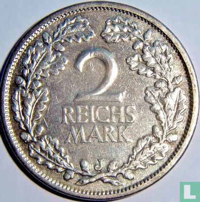 Duitse Rijk 2 reichsmark 1931 (J) - Afbeelding 2