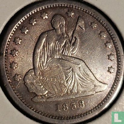 États-Unis ¼ dollar 1838 (Seated Liberty) - Image 1