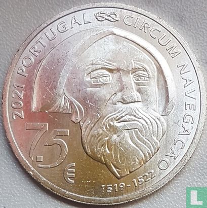 Portugal 7½ euro 2021 "500th anniversary of Magellan's circumnavigation of the world" - Afbeelding 1