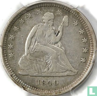 États-Unis ¼ dollar 1840 (O - type 2) - Image 1