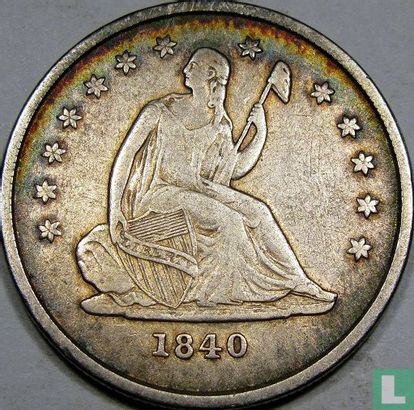 États-Unis ¼ dollar 1840 (O - type 1) - Image 1