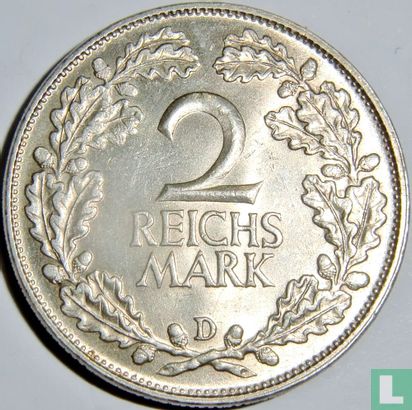 Empire allemand 2 reichsmark 1925 (D) - Image 2