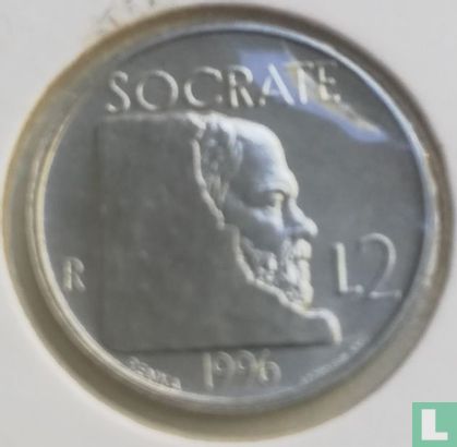 San Marino 2 lire 1996 "Socrates" - Afbeelding 1