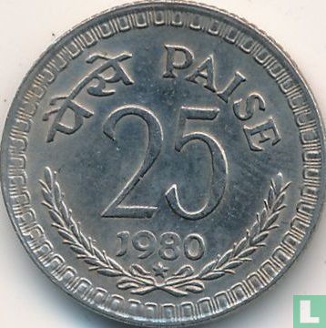India 25 paise 1980 (Hyderabad) - Image 1