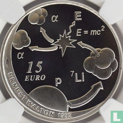 Ireland 15 euro 2015 (PROOF) "20th anniversary of the death of Ernest Walton" - Image 2