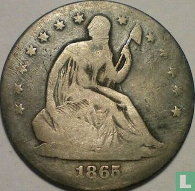 United States ½ dollar 1865 (without letter) - Image 1