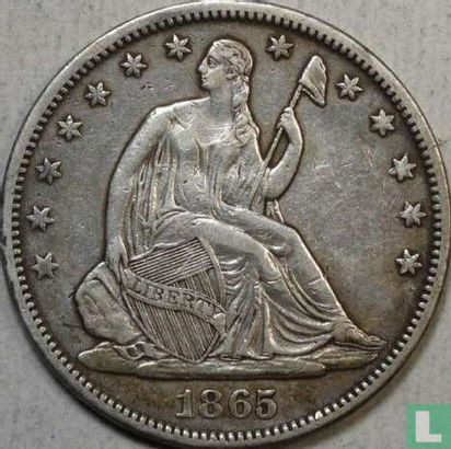 États-Unis ½ dollar 1865 (S) - Image 1