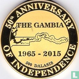 Gambie 500 dalasis 2015 (BE) "50th anniversary of Independence" - Image 1