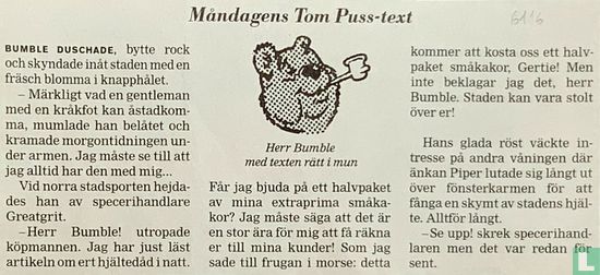 Måndagens Tom Puss-text [rectificatie] [Lyckobringaren] [Heer Bommel en zijn heldendaden] - Bild 1