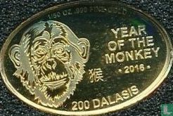 Gambia 200 dalasis 2017 (PROOF) "Year of the Monkey" - Afbeelding 2