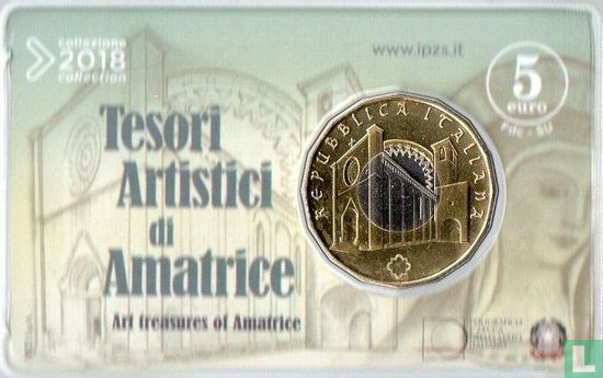Italië 5 euro 2018 (coincard) "Artistic treasures of Amatrice" - Afbeelding 2