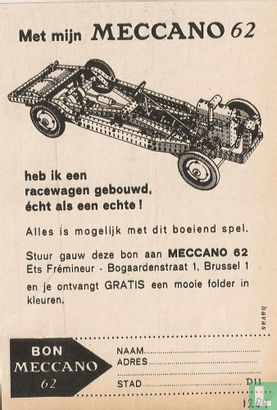 Met mijn Meccano 62 heb ik een racewagen gebouwd, écht als een echte!