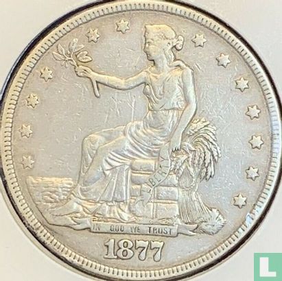 Verenigde Staten 1 trade dollar 1877 (zonder letter) - Afbeelding 1