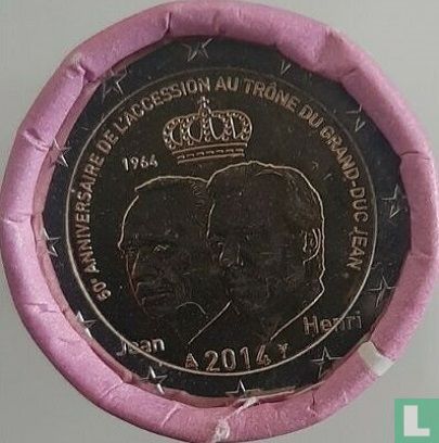 Luxemburg 2 euro 2014 (rol) "50th anniversary Accession to the throne of Grand Duke Jean" - Afbeelding 1