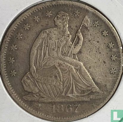 États-Unis ½ dollar 1867 (S) - Image 1