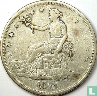 Verenigde Staten 1 trade dollar 1874 (CC) - Afbeelding 1