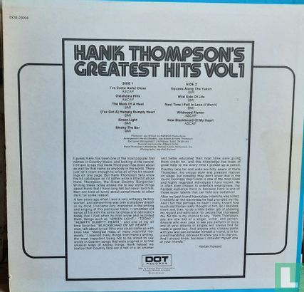 Hank Thompson's greatest hits vol I - Image 2