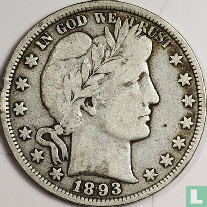 Vereinigte Staaten ½ Dollar 1893 (ohne Buchstabe) - Bild 1