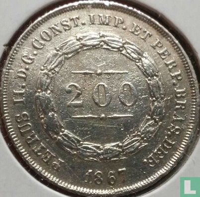 Brazilië 200 réis 1867 (type 1) - Afbeelding 1