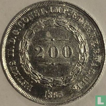Brazilië 200 réis 1865 - Afbeelding 1