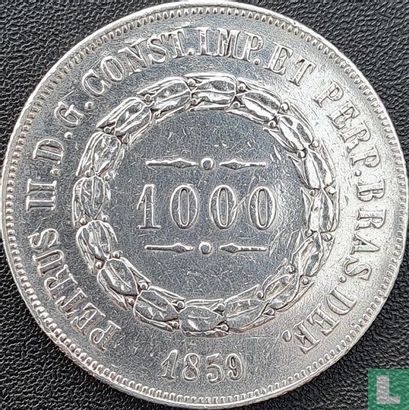 Brésil 1000 réis 1859 - Image 1