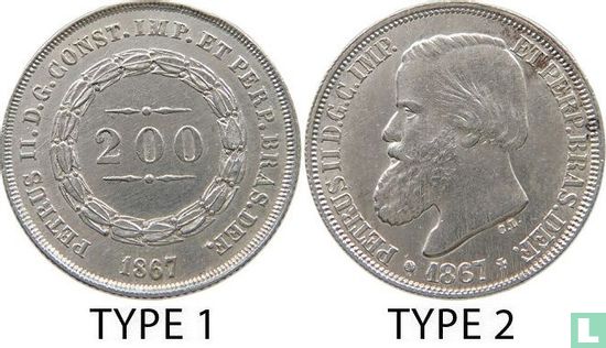 Brésil 200 réis 1867 (type 2) - Image 3