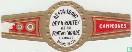 Restaurant des 4 Routes de la Font de l'Arbre J. Raynaud Orcines 88.11.86 - Campeones - Bild 1