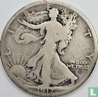 États-Unis ½ dollar 1917 (D - type 1) - Image 1