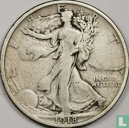 États-Unis ½ dollar 1918 (sans lettre) - Image 1