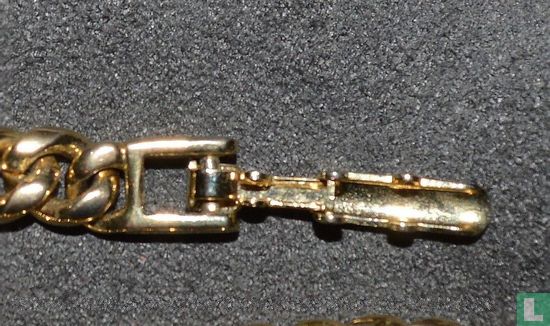 massives, gold- und silber-beschichtetes Collier, Herzform, mit kleinen Steinen - Image 3