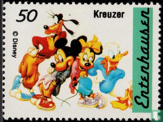 Entenhausen - Goofy, Mickey, Minnie en Donald