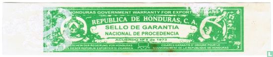 Republica de Honduras, C.A. - Sello de Garantia Nacional de Procedencia Acuerdo No 8 de 1973 - Afbeelding 1