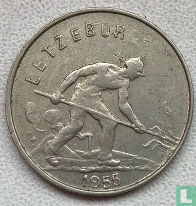 Luxembourg 1 franc 1955 (misstrike) - Image 1