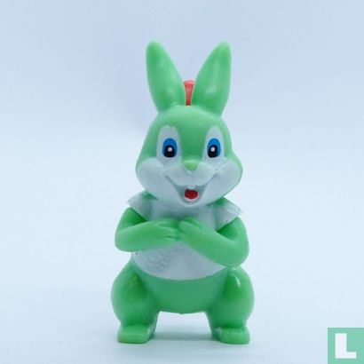 Groen konijn met rugtas - Afbeelding 1