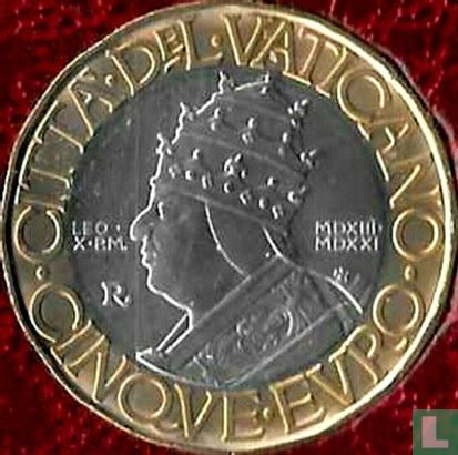Vaticaan 5 euro 2021 "500th anniversary Death of Pope Leo X" - Afbeelding 1