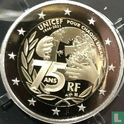 France 2 euro 2021 (PROOF) "75 years of UNICEF" - Image 1