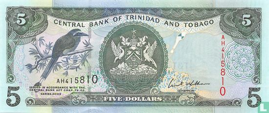 Trinidad et Tobago 5 Dollars 2002 - Image 1