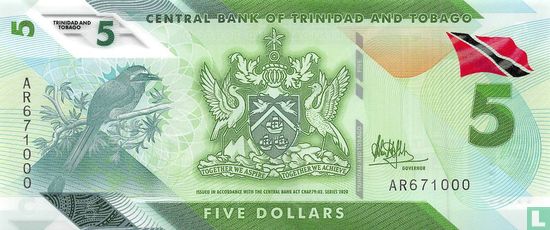 Trinidad & Tobago 5 Dollars 2020 Polymer - Afbeelding 1