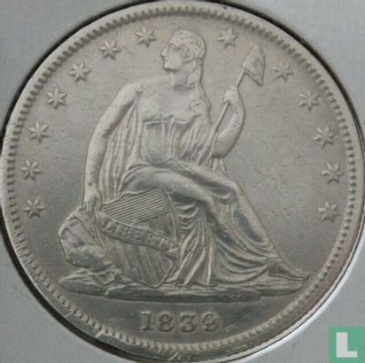États-Unis ½ dollar 1839 (Seated Liberty - type 2) - Image 1