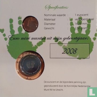 Nederland combinatie set 2008 "Baby's eerste centje" - Afbeelding 2