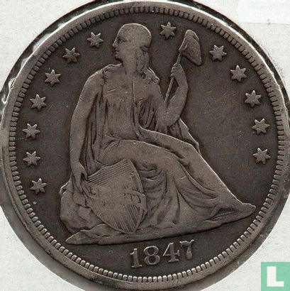 United States 1 dollar 1847 - Image 1
