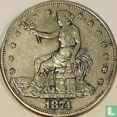 Verenigde Staten 1 trade dollar 1874 (S) - Afbeelding 1